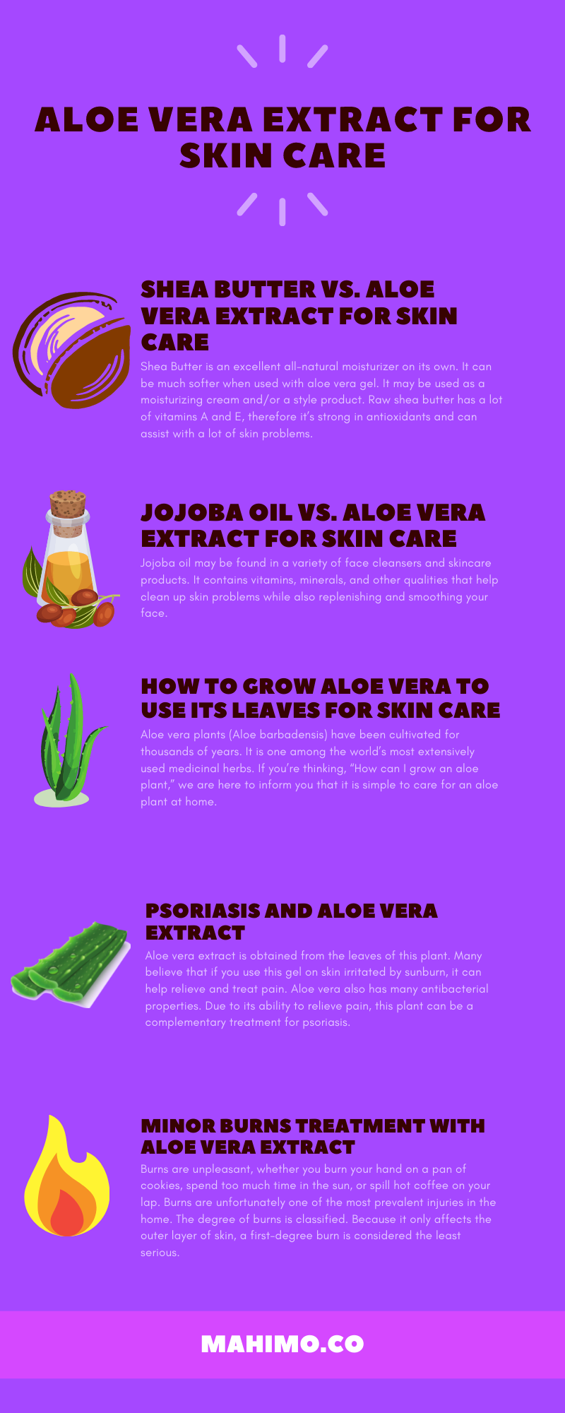 Aloe vera extract for skin care