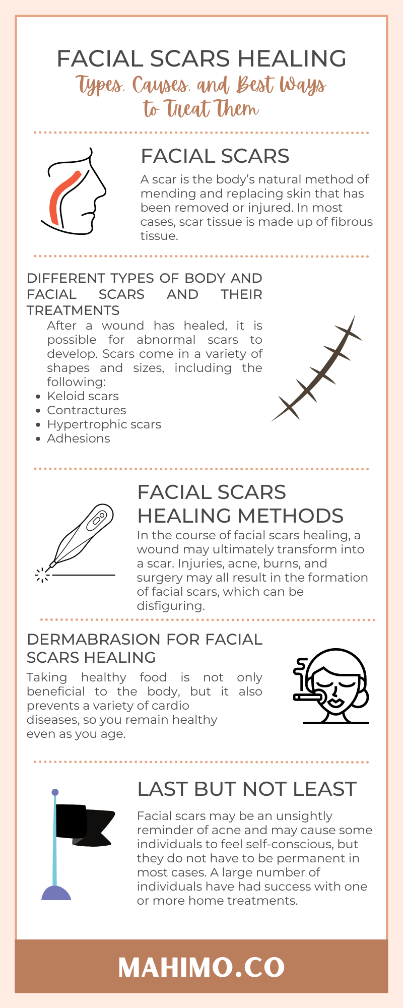 Facial scars healing